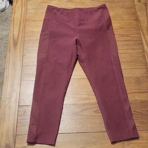 Burgundy High-Waisted Leggings
